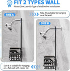 Aluminum Shower Caddy Hanging, Never Rust Shower Organizer- 4 Levels with adjustable Height 10 Hooks for Razor/Sponge - Rack with Soap Basket (Black-1)