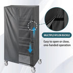 Waterproof Shelf Cover for 35.5" W x 11.9" D x 72" H, Dustproof Shelving Cover for Wire Rack, Nylon with Hook and Loop Closure, Perfect for Garage or Closet, Black (No Shelves)
