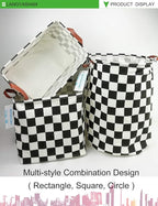 LANGYASHAN Laundry Basket Canvas Fabric Collapsible Organizer Basket for Storage Bin Toy Bins Gift Baskets Bedroom Clothes Children Nursery Hamper (Racing flag)