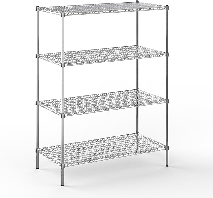 24" Deep x 48" Wide x 64" Height Wire Shelving Kit | 4-Tier | NSF Commercial Storage Rack Unit