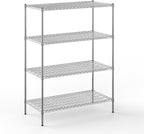 24" Deep x 48" Wide x 64" Height Wire Shelving Kit | 4-Tier | NSF Commercial Storage Rack Unit