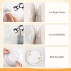 Bilillo Plate Hangers for The Wall, Suitable for 6-8 inch Decorative Plate, Stainless Steel Invisible Heavy Duty Wire Plate Holder with Wall Hooks, Plate Hangers for Displaying Plates, Silver