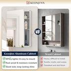 Keonjinn 30 x 26 Inch Bathroom Medicine Cabinet with Mirror, Assembly Required, Combined Double Doors Wall Cabinets, Flexiable Ample Storage, Recessed or Surface Mount, Soft Closing