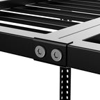 3x6 ft Heavy Duty Adjustable Ceiling Mounted Storage Rack, Overhead Garage Storage Rack 750lbs Capacity Alloy Steel, Customizable Height, Easy Access for Organize Tools, Gear, Containers Black