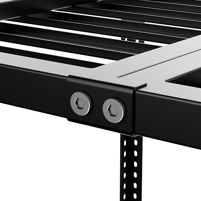 3x6 ft Heavy Duty Adjustable Ceiling Mounted Storage Rack, Overhead Garage Storage Rack 750lbs Capacity Alloy Steel, Customizable Height, Easy Access for Organize Tools, Gear, Containers Black