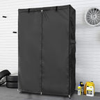 Wire Rack Covers,Heavy Duty 600D Dustproof Waterproof Storage Rack Covers for Metal Shelves,Storage Shelf Cover with Zipper for Wire Shlef,48''W x 19''D x 72''H,Black with Clear Front