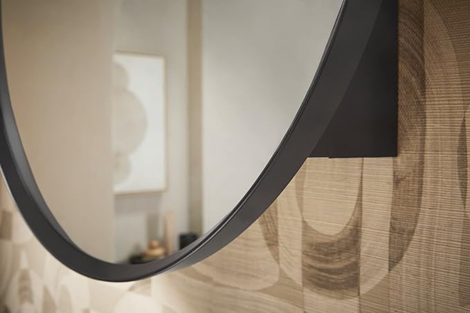 Kohler 35572-BGL Verdera® Framed Medicine Cabinet Mirror, Mirrored Interior, Adjustable Glass Shelf, Rustproof, Bathroom Storage, 24" Round Design, Moderne Brushed Gold