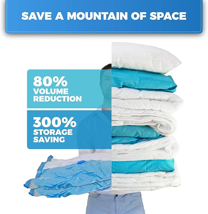 10-Pack XXL - Jumbo Vacuum Storage Bags - Space Vacuum Storage Bags for Clothing Space - Ideal for Comforters, Blankets & Sealing Large Oversize Clothing Post-Winter - 10x XXL Size (47x35in)