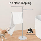 KES Free Standing Towel Racks for Bathroom with Weighted Marble Base, 40-Inch Floor Standing Towel Rack Stand, 3 Swivel Bars, Premium 18/8 Stainless Steel Brushed Finish, BTH219-2