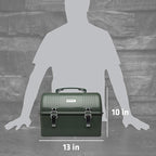 Stanley Classic Lunch Box 10 qt | Vintage Metal Lunchbox | Durable Meal Container with Handle and Latch | Stores Food, Drinks, Thermos, Water Bottle
