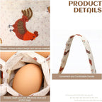 2 Pieces Egg Basket Mini Egg Collecting Bags Gathering Basket with 7 Pouches for Easter Farmhouse Chicken Hen Duck Goose Housewife Garden Transporting Storage, 8 x 2.6 Inch(Retro)