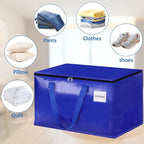 Moving Bags, Storage Bags with Sturdy Handles and Heavy Duty Zippers, Storage Totes for Space Saving, Moving & Storage, Collapsible Moving Supplies(88L, 8-Pack, Blue)