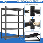 Over The Toilet Storage Shelves 5-Tier Adjustable Above Over Toilet Storage Shelf Metal Shelving Bathroom Organizers and Storage for Balcony, Living Room, Laundry Room, Kitchen, 77.4"H×35.4"W×13.8"D