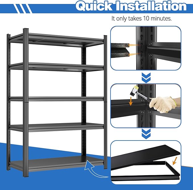 Over The Toilet Storage Shelves 5-Tier Adjustable Above Over Toilet Storage Shelf Metal Shelving Bathroom Organizers and Storage for Balcony, Living Room, Laundry Room, Kitchen, 77.4"H×35.4"W×13.8"D