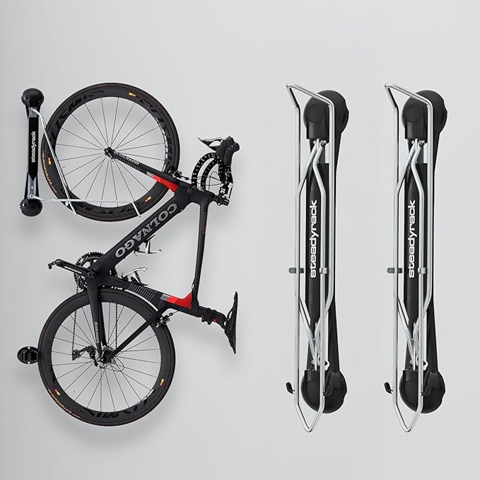 Steadyrack Bike Rack for Road Bikes - The Original Wall Mounted Vertical Bike Storage - Fits Narrow Tires