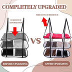 CINPIUK 3-Tier Upgrade Sweater Drying Rack Over The Door, Foldable Mesh Hanging Dryer Flat with Hooks, Large Breathable Laundry Drying Hanger, Clothes Lay Flat Dryer for Apartments Dorms Bathrooms