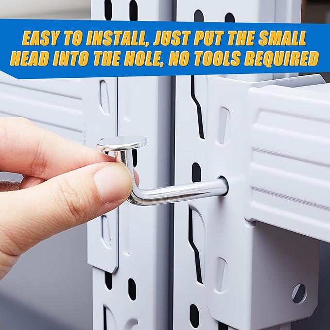 Zonon 100 Pcs M7 x 55mm Universal Pallet Rack Drop Pins, L Shaped Flat Head Safety Bolts, Heavy Duty Carbon Steel Shelf Pins for Warehouse, Storage and Shelving Systems