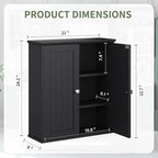Meilocar Bathroom Wall Cabinet, Bathroom Cabinet Wall Mount, Over Toilet Space Saver Storage Cabinet, Wood Medicine Cabinets, Black
