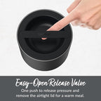 Bentgo Stainless Insulated Food Container - 2.4 Cups (19 oz), Triple-Layer Insulation, Vacuum Seal, Leak-Proof, Built-In Handle, Wide Opening, Premium Stainless Steel, for Cool/Warm Foods (Black)
