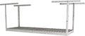 SafeRacks 2x6 Adjustable Overhead Garage Storage Rack, Heavy-Duty Steel Overhead Storage Rack with 300 lb Weight Capacity, Height Adjustable Garage Storage Organization System, White (24"-45")