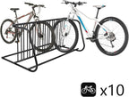 10 Bike Rack Stand, Commercial Grid Dual Sided Bike Rack Ground, Bicycle Storage Stand Floor Parking Stand for Garages, Stores, Schools & Universities, Powder-Coated Steel