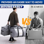 TAILI Extra Large Moving Bags, 4 Pack Silver Heavy Duty Totes for Storage with Visible Window, Wrap Around Handles, Space Saving Storage Bags for Moving Supplies, Alternative to Moving Boxes