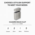 Glass Shelves - Tempered Safety Glass Shelves for Bathroom, Choose Over 20 Shelf Brackets and Multiple Shelf Sizes - Cuadro Maxi Style - 23.6 x 11.8 in - Silver Clip