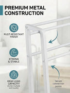 Metal Leaning Ladder Towel Rack, 4-Tier Blanket Stand for Bathroom Living Room, No Drilling Quilt Storage Organizer