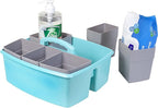 Storex Large Classroom Caddy with Cups, 13 x 11 x 6.575 Inches, Teal, Case of 2 (00984U02C)
