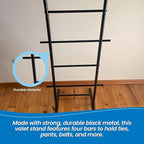 Kings Brand Furniture - Menros Metal Suit Valet Stand, Clothes Rack, Black