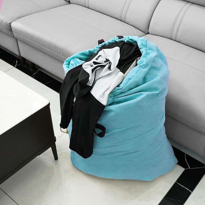 SWISSELITE Laundry Bag with Handle and Drawstring, Large Heavy Duty Laundry Bag, 28 x 40 Inches Travel Dirty Clothes Bag for Laundromat and Household