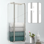 Stainless Steel Wall-Mounted Bathroom Towel Rack and Organizer for Rolled Towels, Ideal for Modern Small Bathrooms with Limited Space, Sleek and Chic Sliver Design.