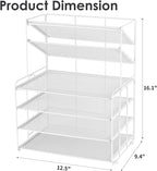 OPNICE 6-Tier Letter Tray Paper Organizer, Desk Organizers and Accessories, Desktop File Organizer, Office Desk Accessories for Office Supplies(White)