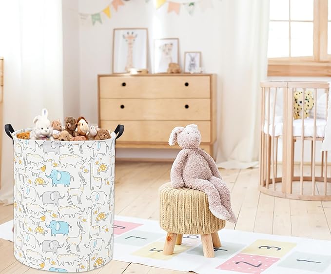 Animal Baby Laundry Basket Baby Hamper Kids Toy Storage Bin for Boys Room Decor Baby Nursery Hamper Gift Baskets for Bedroom Bathroom(Animal)