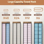 Towel Racks for Bathroom Wall Mounted, Upgraded Bathroom Towel Holder Bath Storage Rack for Rolled Towel, Small Towels, Folded Towels, Rustic Organizer Rack with Shelf, 34Inch