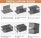 10 Pack Thicken Shoe Organizer Stackable,Upgraded Sturdy Shoe Storage Box with Magnetic Door,Shoe Containers For Sneaker Display,Hat Organizer,Black…
