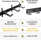 CyclingDeal Bike Wall Mount Rack - Adjustable Indoor Outdoor Storage Vertical Cycling Hook Hanger Organiser - Safe & Secure for Storing MTB Road Bicycles in Garage or Home - Upgraded 6 Bikes