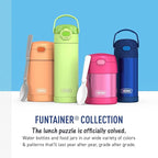 THERMOS FUNTAINER Insulated Food Jar, 10 Ounce, Kid Friendly Food Jar with Foldable Spoon, Pink
