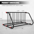 Commercial Grid Bike Rack for 10 Bikes - Heavy Duty Metal Bike Stand Floor, 51.8 LBS Q235 Steel Outdoor Bicycle Parking Rack for Garage, Retail, School, Backyard, Bike Shop (Double Side)