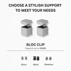 Glass Shelves - Tempered Safety Glass Shelves for Bathroom, Choose Over 20 Shelf Brackets and Multiple Shelf Sizes - Bloc Style - 31.5 x 5.9 in - Stainless Clip