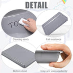 Maitys 15 Pcs Flat Plastic Trays 16.1 x 11.8'' Sensory Storage Paper Tray Stackable Classroom Bins for Office Home Organizer Crafts Supplies(Gray)