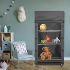 Waterproof Dustproof Shelf Cover for Wire Shelving and Storage Rack, 36" W x 18" D x 54" H, Heavy-Duty Dust Cover with Nylon Buckle and Hook & Loop Closure (Black, No Shelves)