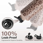 Insulated Water Bottle | Thickened Stainless Steel for Gym and Hiking with Straw, Carrier Bag, Handle Strap | BPA-Free 87 oz