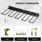 Power Tool Organizer, Drill Holder Wall Mount, Heavy Duty Garage Tool Organizer and Storage, Suitable Tool Rack for Tool Room, Workshop, Garage (Black-1 Tirer)