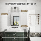 20x30 Inch Medicine Cabinet, Matte Black Aluminum Bathroom Mirror Cabinet with Storage, 6 Adjustable Glass Shelves, Rust Proof, Recessed or Surface Mount Wall Cabinet, Soft Close Hinges