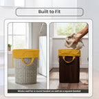 LFH Home Cotton Canvas Large Laundry Bag with Handle, Heavy Duty Drawstring Closure Washable Laundry Bags, School Travel, Home, Hotel, College Dorm, Organizer Sack, Toys Clothes 24x36-Yellow