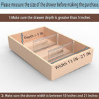 8 Pack Adjustable Drawer Dividers for Clothes,5" High Expandable From 13-21" Clear Drawer Organizers, PC Plastic Separators for Dresser/Bedroom/Bathroom/Kitchen/Office Storage