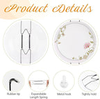 Bilillo 6 Pack Plate Hangers for The Wall, Suitable for 16''-20'' Decorative Plate,Invisible Heavy Duty Wire Plate Holder with Wall Hooks, Plate Hangers for Displaying Plates, Platter, Dish (Black)