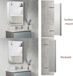 Bathroom Medicine Cabinet, 24x36 inch Mirror Cabinet of Aluminum, Assembly Needed, Surface Mount or Recessed, Medicine Cabinet with Mirror, Adjustable Glass Shelves, Waterproof for Bathroom
