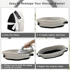 1 Pack Small Woven Storage Basket for Toilet Tank Top, Bathroom Countertop Organizer Basket Cotton Rope Toilet Paper Storage Toilet Paper Decorative Basket 13"x6"x4" (Black/White)
